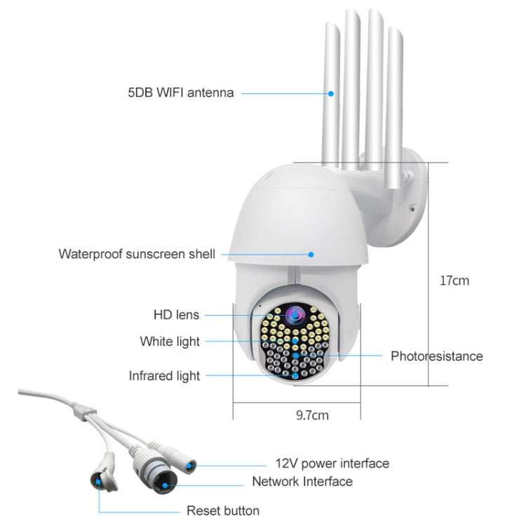 AL-63 2.0 Million Pixels 1080P HD WiFi IP Camera, Support Night Vision & Motion Detection & Two-way Intercom & TF Card, AU Plug, NC1512AU, NC1512EU, NC1512UK, NC1512US AL-63 2.0 Million Pixels 1080P HD WiFi IP Camera, Support Night Vision & Motion Detection & Two-way Intercom & TF Card, AU Plug, NC1512AU, NC1512EU, NC1512UK, NC1512US